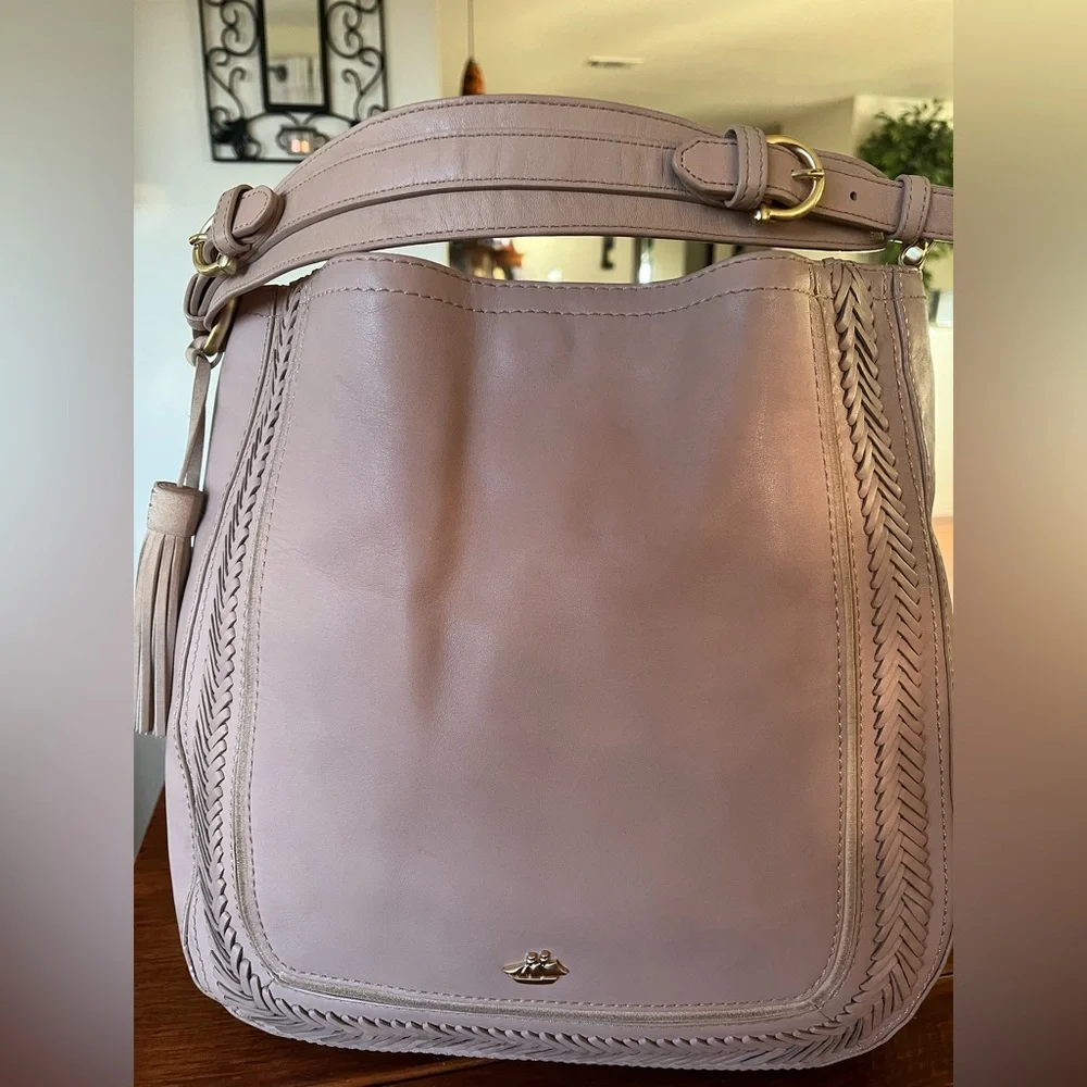EUC Brahmin Southcoast Eva Hobo Knoxville Whipstitch Tassel Shoulder Bag